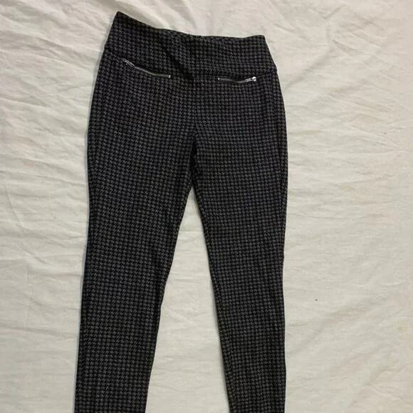3086 MUDD FLX PONTE WOMENS HIGH RISE LEGGINGS SIZE MEDIUM BLACK/GRAY - Picture 3 of 9